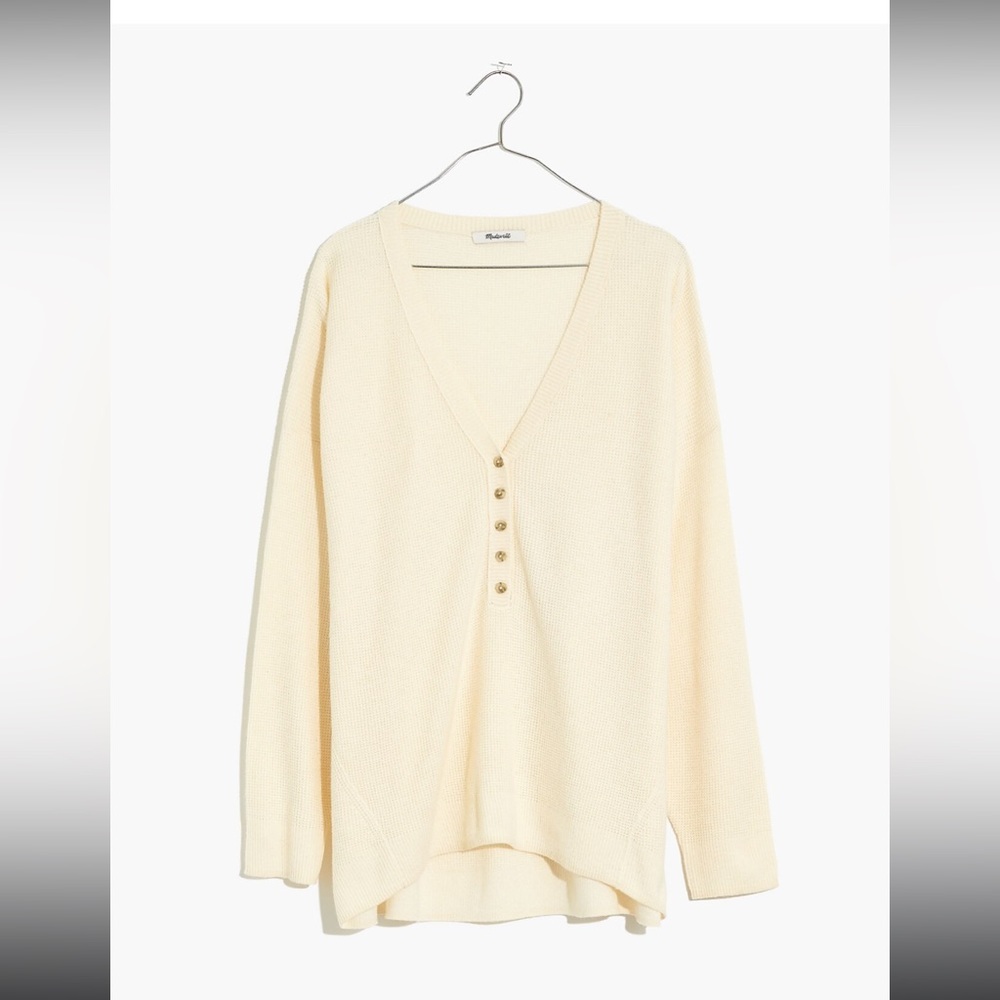 Madewell Asherton Waffle Henley Sweater | NWT | 2X - Picture 2 of 11